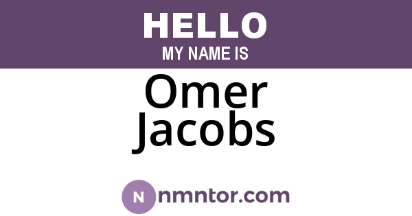 Omer Jacobs