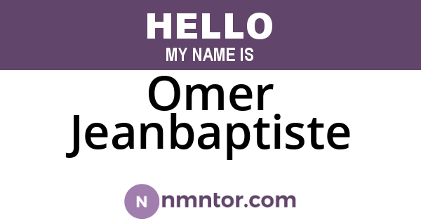 Omer Jeanbaptiste
