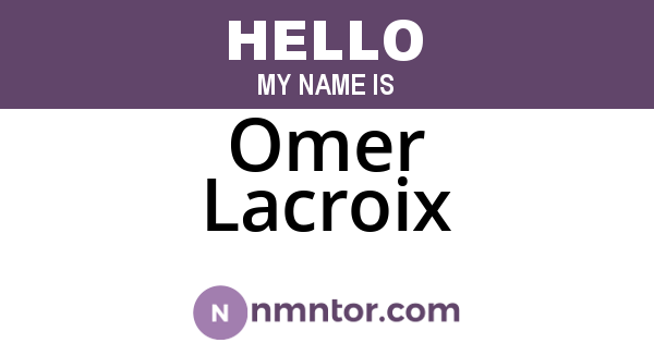 Omer Lacroix