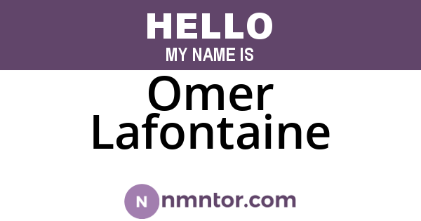 Omer Lafontaine