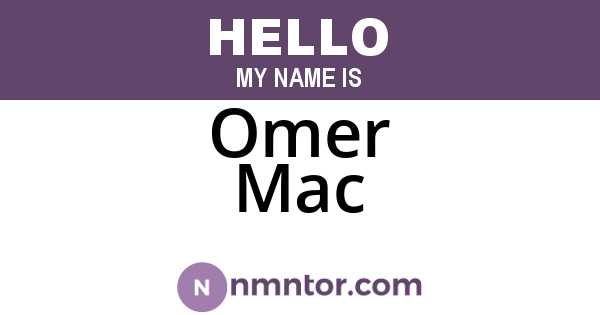 Omer Mac
