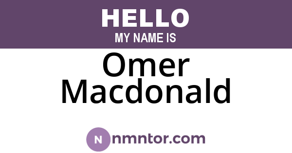 Omer Macdonald