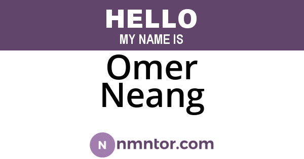 Omer Neang