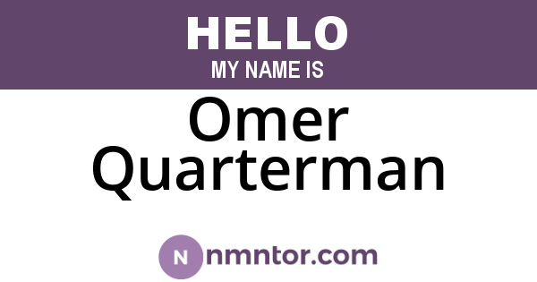 Omer Quarterman