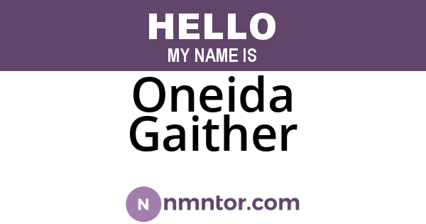 Oneida Gaither