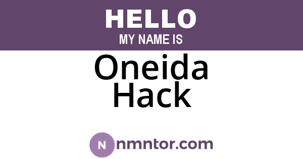 Oneida Hack