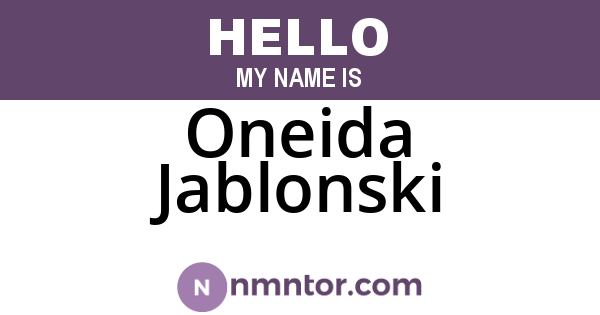 Oneida Jablonski