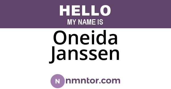 Oneida Janssen