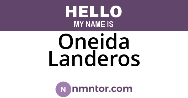 Oneida Landeros