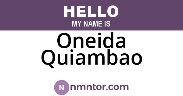 Oneida Quiambao