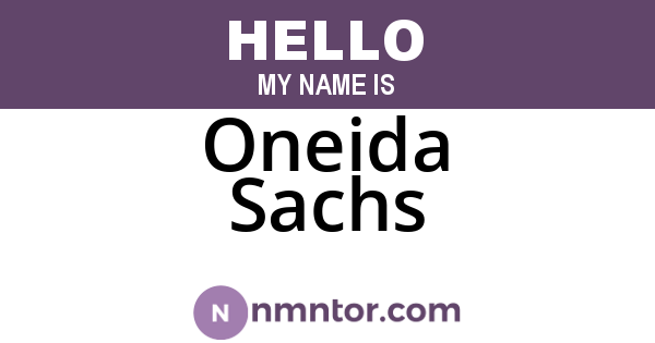 Oneida Sachs