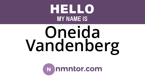 Oneida Vandenberg