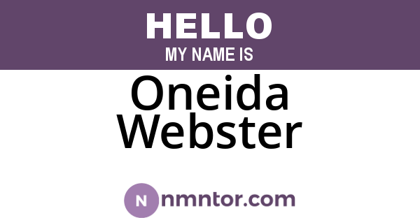 Oneida Webster