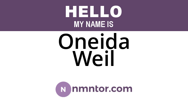 Oneida Weil