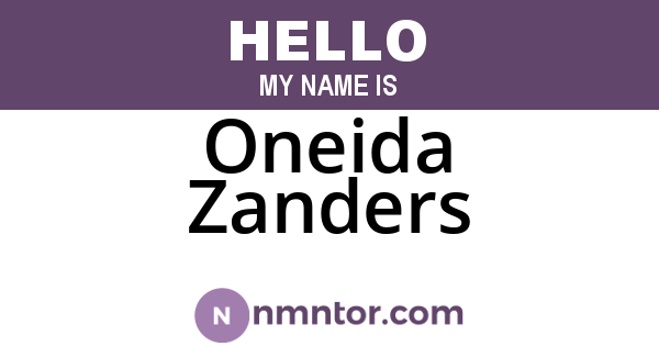 Oneida Zanders