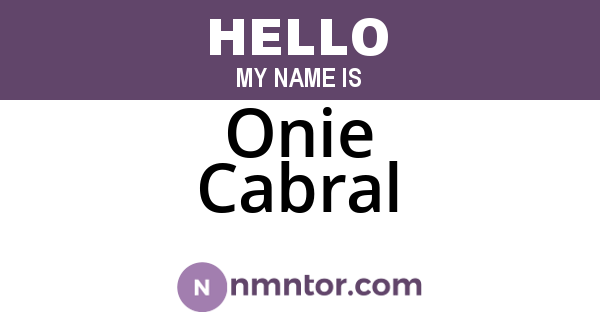Onie Cabral