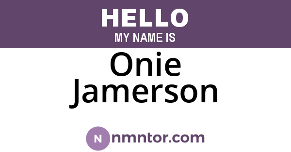 Onie Jamerson