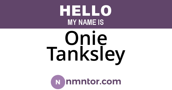 Onie Tanksley