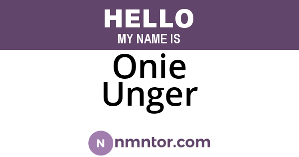 Onie Unger
