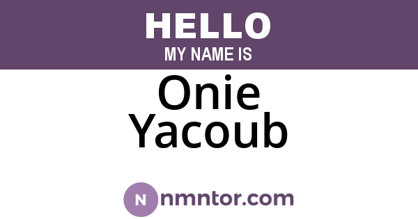 Onie Yacoub