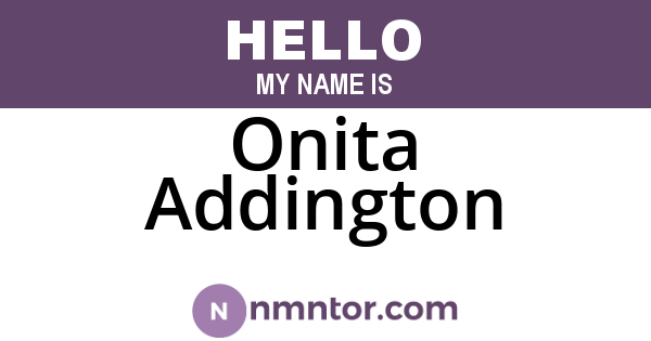 Onita Addington
