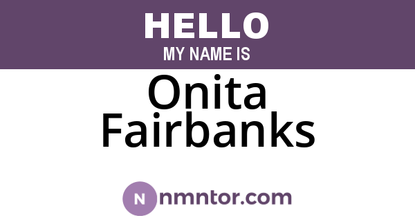 Onita Fairbanks