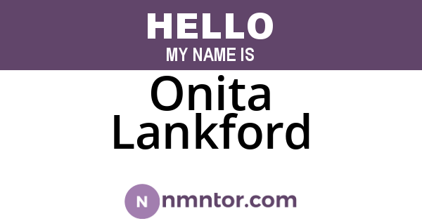 Onita Lankford