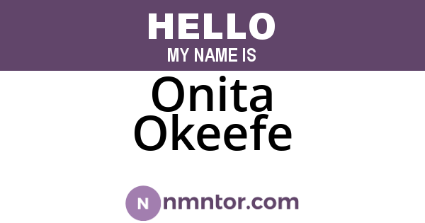 Onita Okeefe