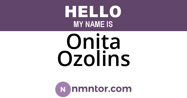 Onita Ozolins