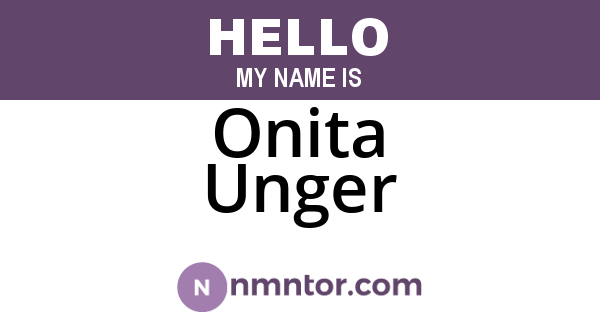 Onita Unger
