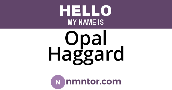 Opal Haggard