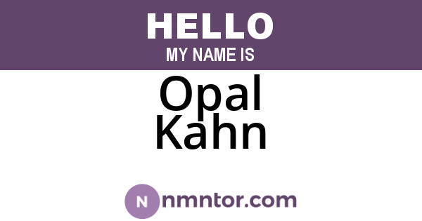 Opal Kahn