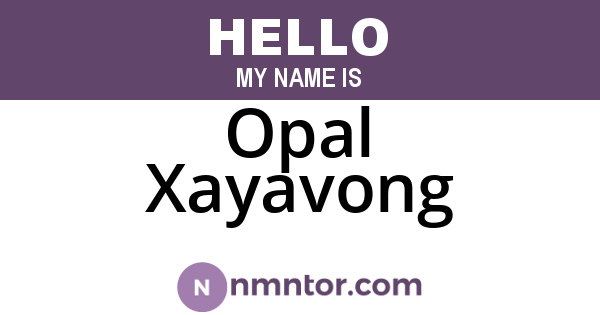 Opal Xayavong
