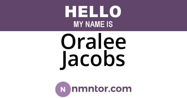 Oralee Jacobs