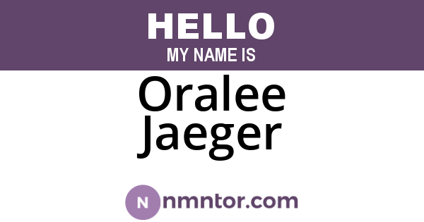 Oralee Jaeger