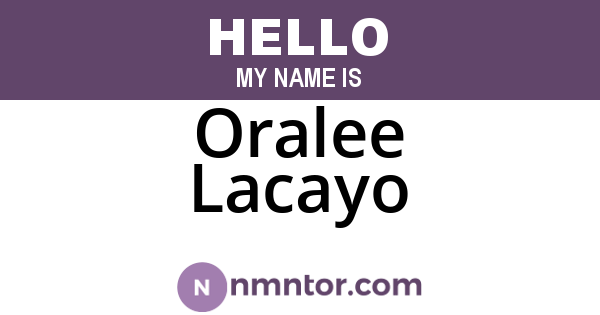 Oralee Lacayo