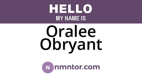 Oralee Obryant