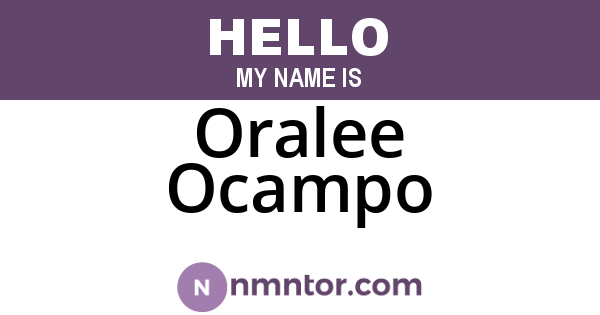 Oralee Ocampo