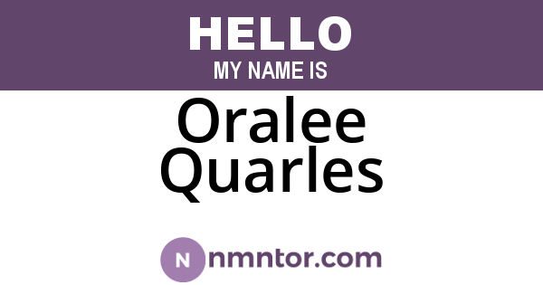 Oralee Quarles