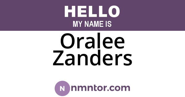 Oralee Zanders