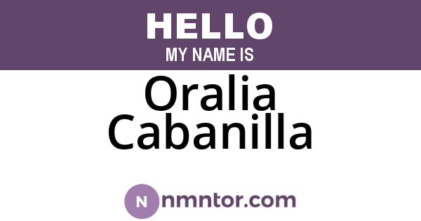 Oralia Cabanilla