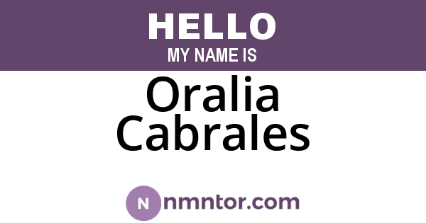 Oralia Cabrales