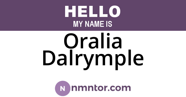 Oralia Dalrymple