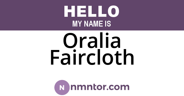 Oralia Faircloth