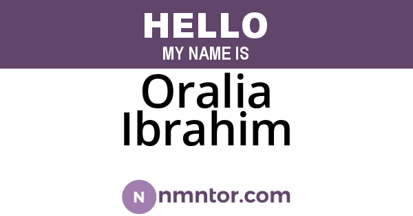Oralia Ibrahim
