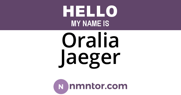 Oralia Jaeger