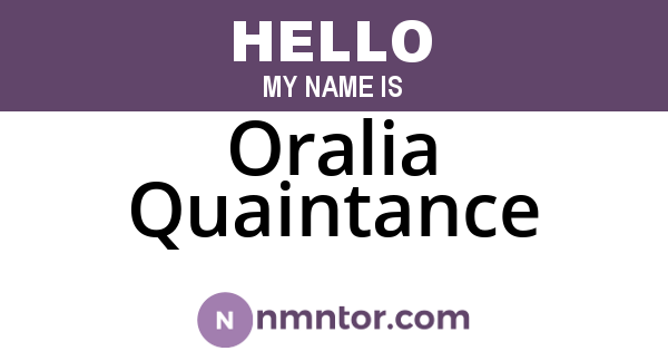 Oralia Quaintance
