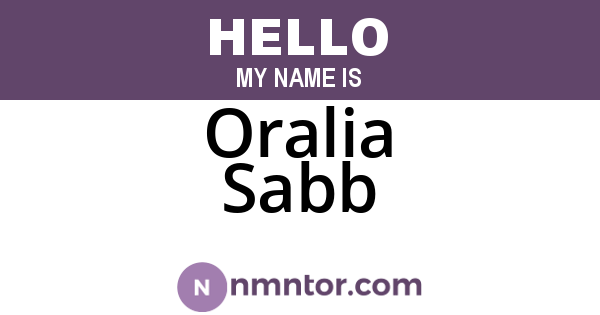 Oralia Sabb