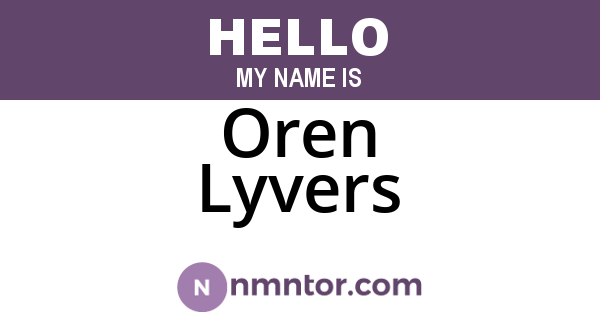 Oren Lyvers