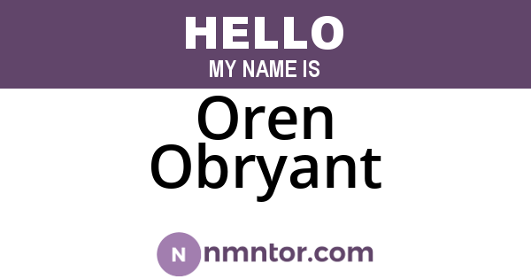 Oren Obryant